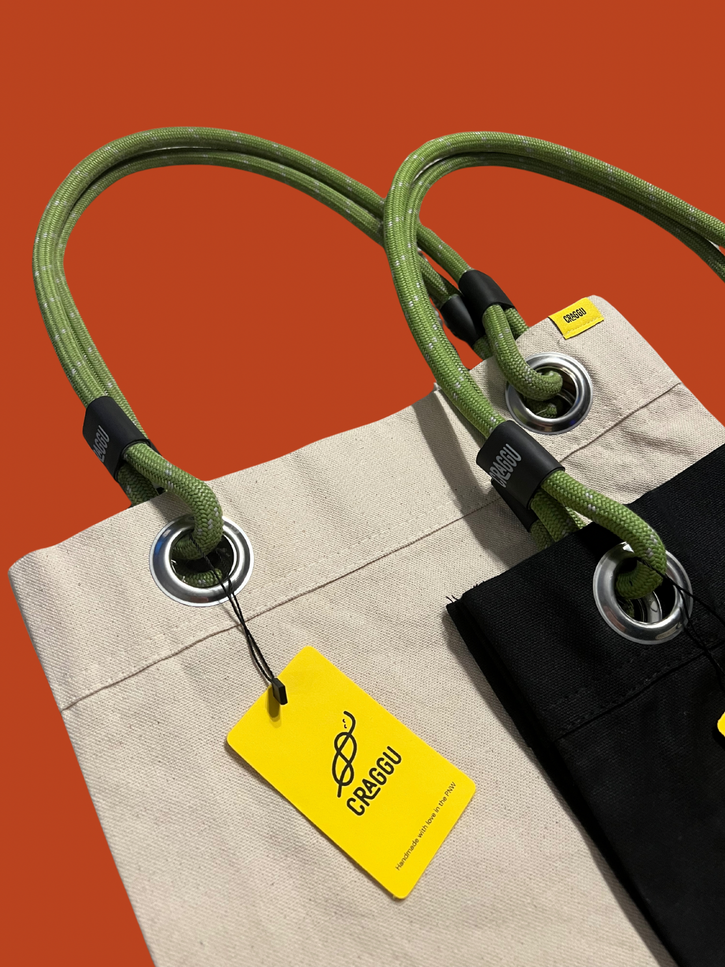 Craggu Rope Tote - Vertical Lime